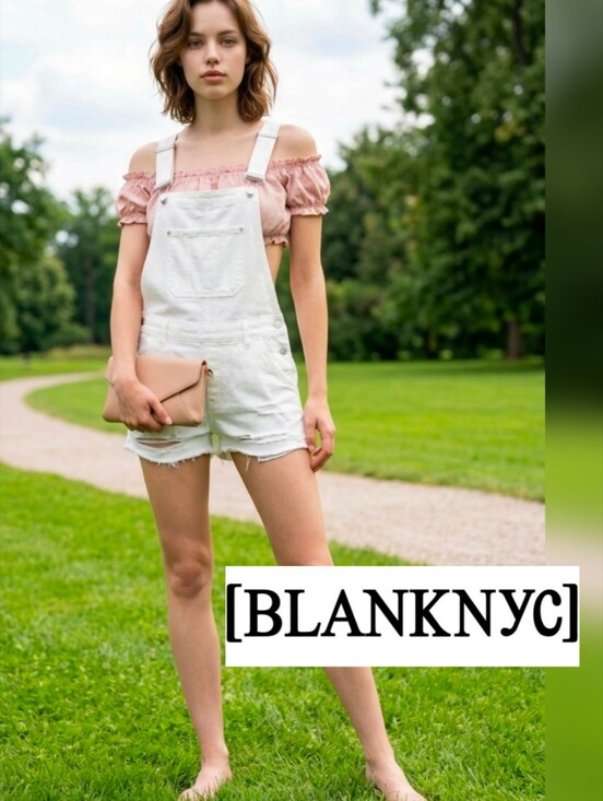 Blank NYC Pants - NWT BLANK NYC DESTRUCTED OVERALLS/SHORTALLS